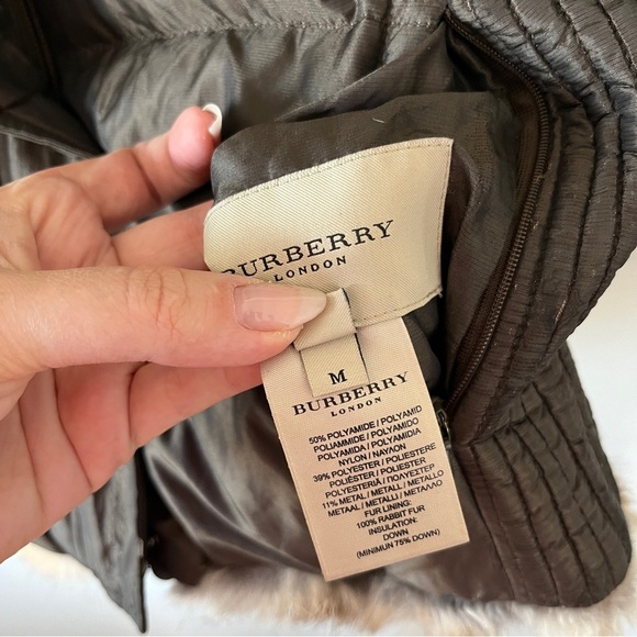 Burberry London Reversible Rabbit Fur Vest Green Brown Size M - Picture 5 of 7